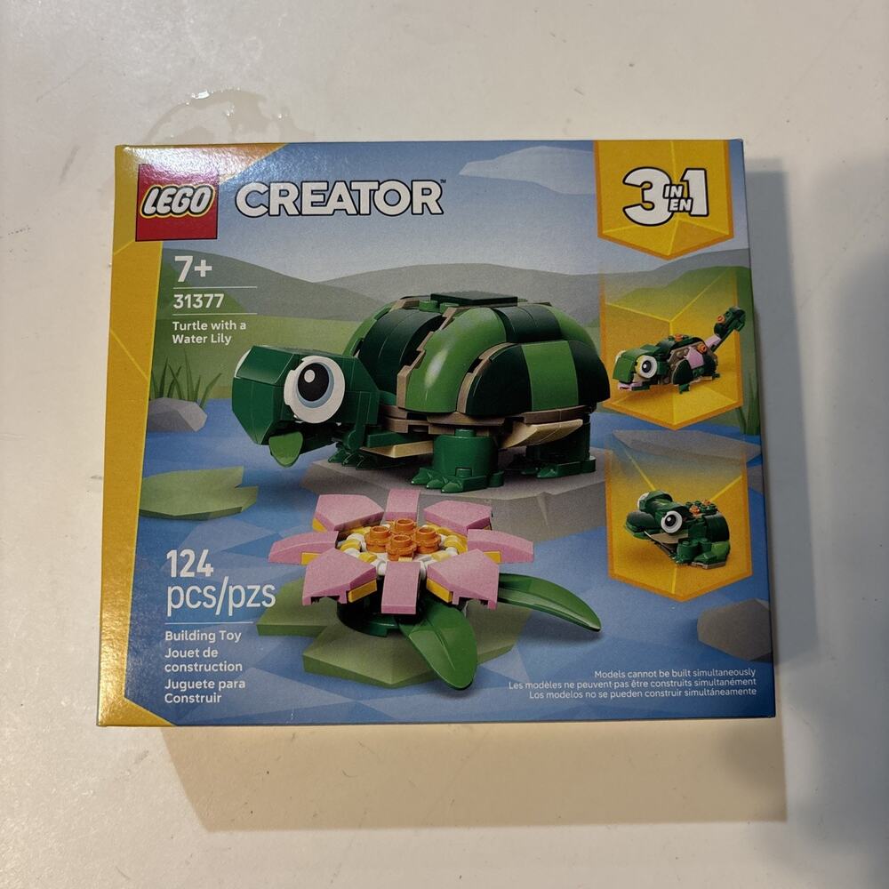 Lego Creator 3 In 1 Turtle With A Water Lily 31377 NIB 124 Pieces
